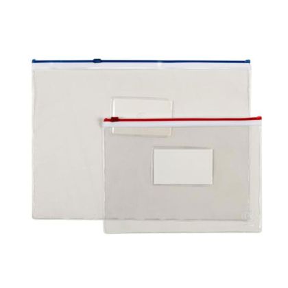 Папка с цветен цип Office Point А5 - прозрачен