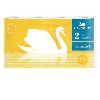 Тоалетна хартия Harmony Comfort двупластова 8 бр.