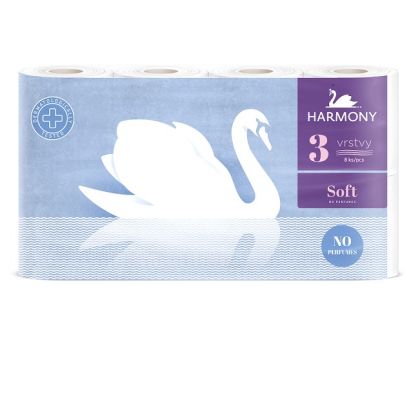 Тоалетна хартия Harmony Soft трипластова 8 бр.