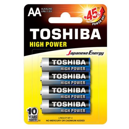 Батерия Toshiba High Power алкална 1.5V LR6/AA 4 бр.