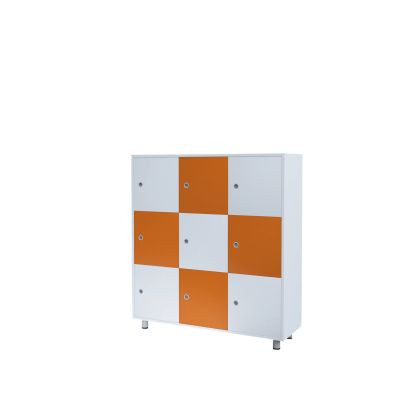 Шкаф Dale - ПДЧ, 9 отделения, бяло и оранжево