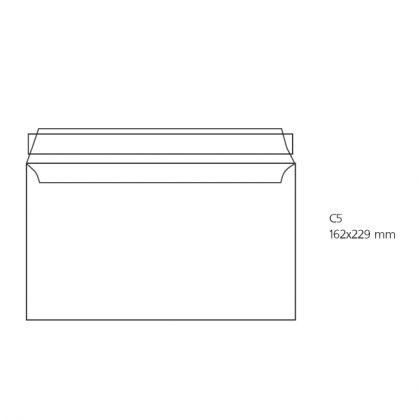 Плик бял C5 162x229mm - стикер по дългата страна - 100бр.