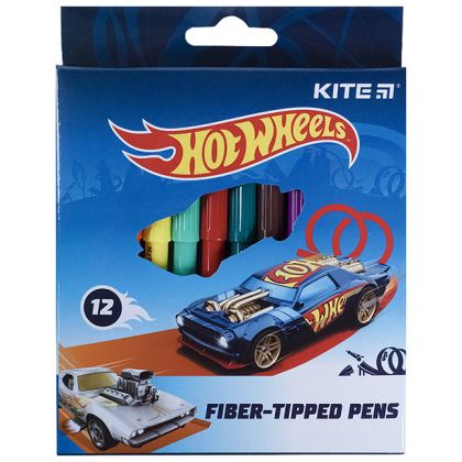 Флумастери Kite Hot Wheels 12 цвята в кутия
