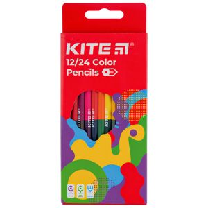 Цветни моливи Kite Fantasy двустранни 12 бр.