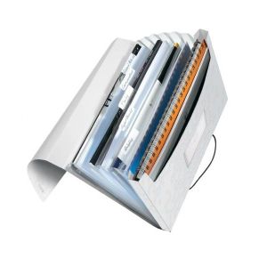 Папка Leitz WOW 6 отделения - бяла