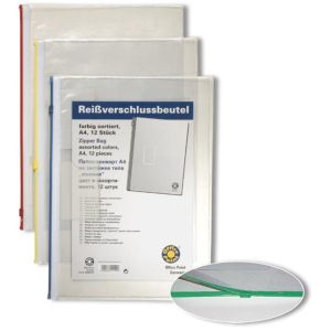 Папка с цветен цип Office Point A4 - прозрачен