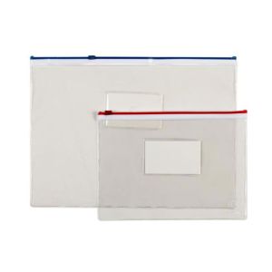 Папка с цветен цип Office Point А5 - прозрачен