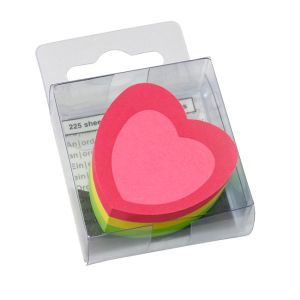 Самозалепващи листчета Info Notes Сърце неон - 50х50mm - 225л.