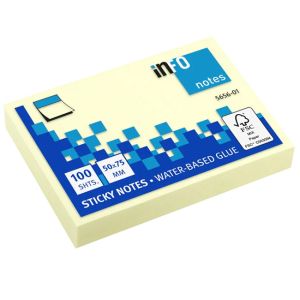 Самозалепващи листчета Info Notes жълт - 50х75mm - 100л.