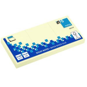 Самозалепващи листчета Info Notes жълт - 50х40mm - 3бр.