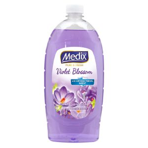 Течен антибактериален гел сапун за ръце пълнител Medix PURE & FRESH Violet Blossom - 800ml