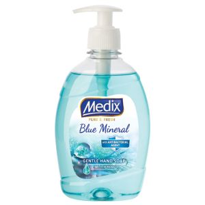 Течен антибактериален сапун с помпа Medix Blue Mineral 400 ml