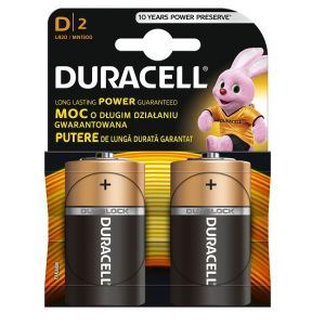 Алкална батерия Duracell Basic - 1.5V LR20/D, 2бр.