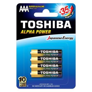 Алкална батерия Toshiba Alpha Power - 1.5V LR03/AAA, 4бр.