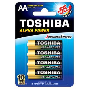 Алкална батерия Toshiba Alpha Power - 1.5V LR6/AA, 4бр.