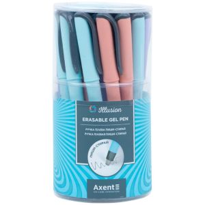 Химикалка с гума Axent Illusion - 0.5мм, син цвят