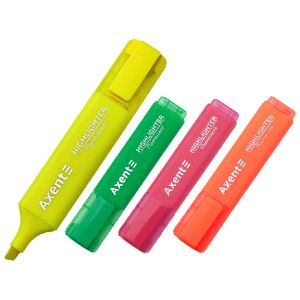 Комплект текстмаркери Axent 2537 - 1-5мм, неон микс: 4 цвята