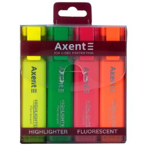 Комплект текстмаркери Axent 2537 - 1-5мм, неон микс: 4 цвята