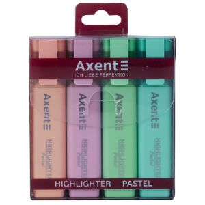 Комплект текстмаркери Axent 2537 - 1-5мм, пастел микс: 4 цвята
