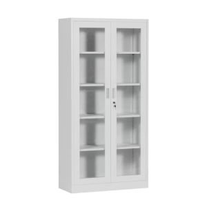 Метален лабораторен шкаф със  стъклени врати 185х40х90 см