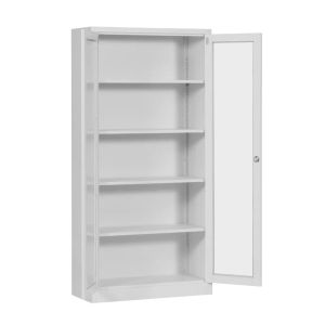 Метален лабораторен шкаф със  стъклени врати 185х40х90 см