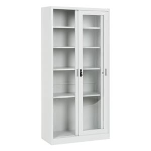 Метален шкаф с плъзгащи врати 185х40х90 см