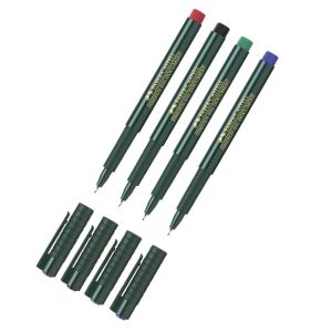 Тънкописец Faber-Castell 1511 Fineliner 0.4мм - син, зелен, червен, черен