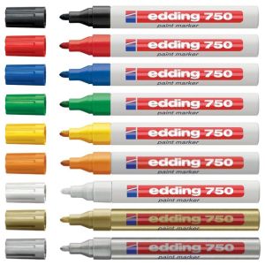 Paint маркер Edding 750, 2-4мм с объл връх - различни цветове