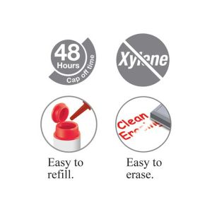 Борд маркер за бяла дъска Faber-Castell W20 - син, зелен, червен, черен