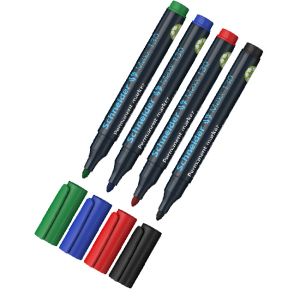 Перманентен маркер с объл връх Schneider Maxx 130: 3мм - син, зеле, червен, черен