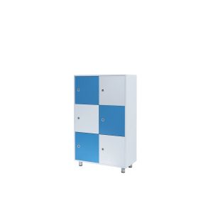 Шкаф Dale - ПДЧ, 6 отделения, бяло и синьо