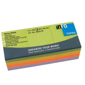 Самозалепващи листчета Info Notes Spring микс - 4 неонови цвята
