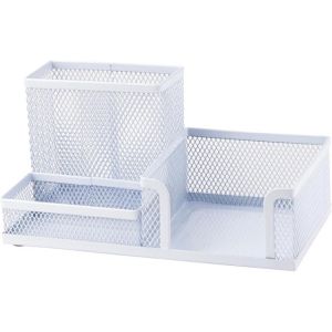 Органайзер за бюро от метална мрежа Axent - бял, сребрист, черен