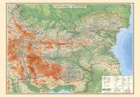 Стенна карта:  България природно - географска карта - 100х70см