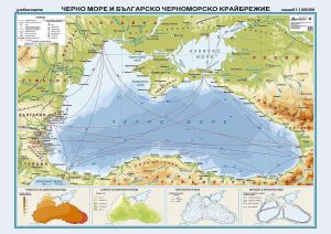 Стенна карта:  Черно море и българско черноморско крайбрежие - 150х107см