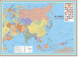 Стенна карта: Азия - политическа карта - 150х107см