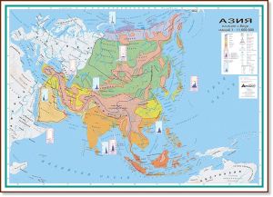 Стенна карта: Азия - климат и води - 150х107см