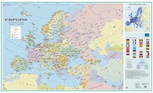 Стенна карта: Европа - политическа карта - 175х107см