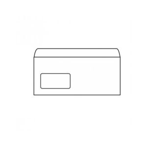 Плик бял DL ляв процорец 110x220mm - стикер по дългата страна - 1000бр.