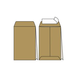 Плик-джоб кафяв C4 с дъно 229х324x50mm - стикер по късата страна - 25бр.