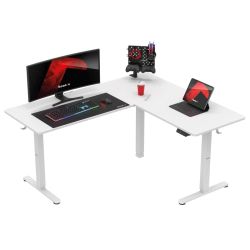 Електрическо бюро Hero 9.5 с регулируема височина, 160см, бял