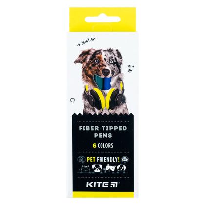 Флумастери Kite Dogs 6 цвята в кутия