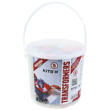 Тебешири Kite Transformers Jumbo кофа цветни 15 бр.