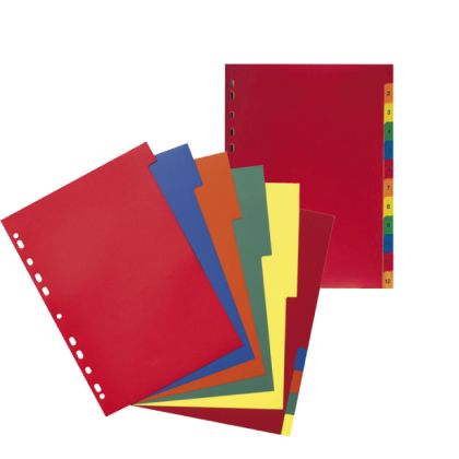 Разделител картон с 12 цветни теми А4