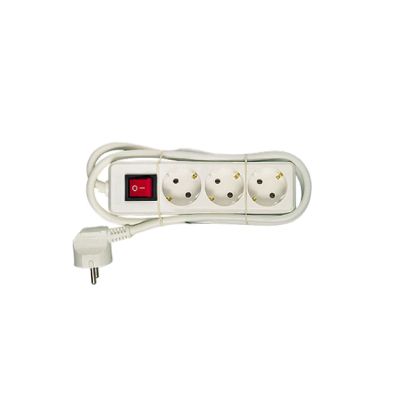 Разклонител с 3 гнезда - с ключ, 3m