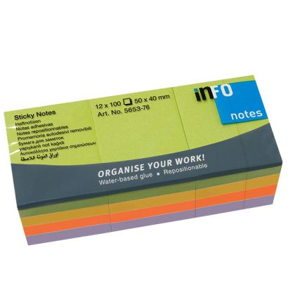 Самозалепващи листчета Info Notes Spring микс - 4 неонови цвята