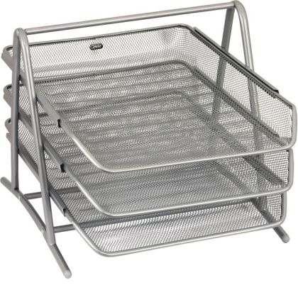 Метална поставка тройна Grand - сребрист, черен