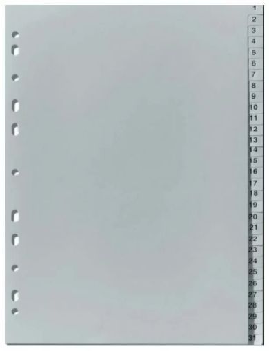 Разделител пластик 1-31, А4