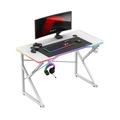 Геймърско бюро Hero 1.7 RGB, 120см, бял
