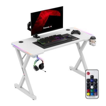 Геймърско бюро Hero 2.3 RGB, 120см, бял